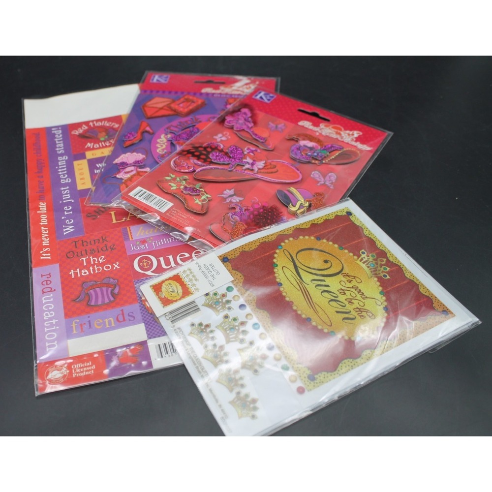 Red Hat Society Scrapbooking Sticker Embellishment Lot K & Company Queen Red